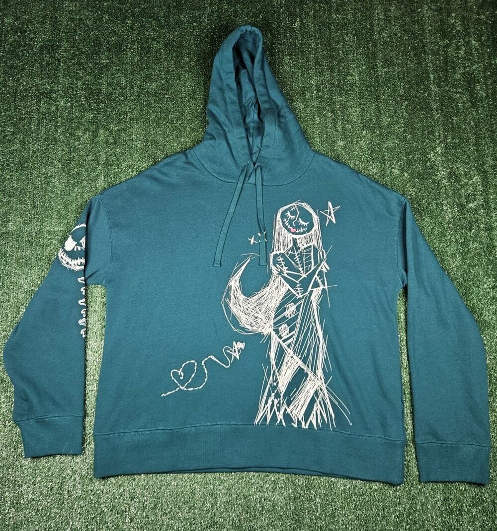 Disney Store The Nightmare Before Christmas Sally Jack Pullover Hoodie Women XL